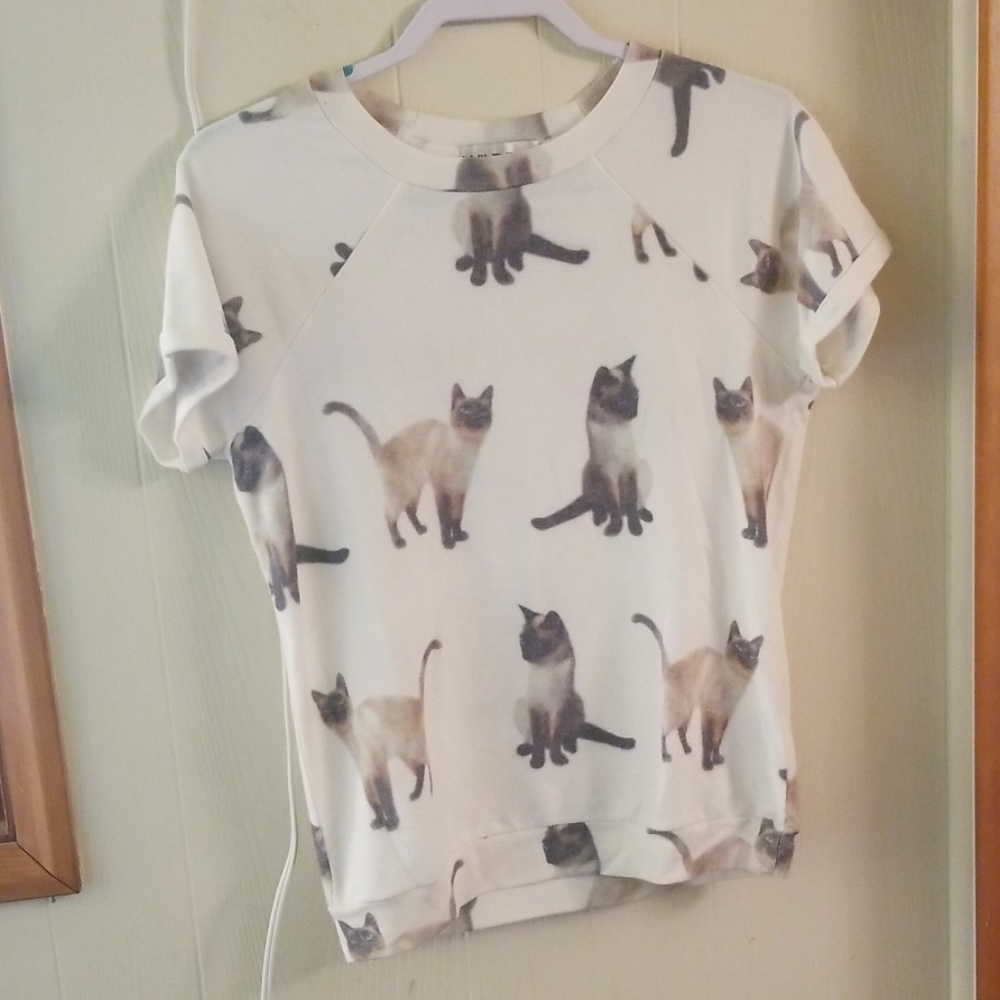 NWOT Wildfox Siamese Cat shirt